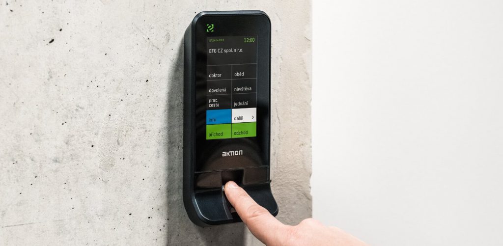 Nadčasový hardware pro docházkový a přístupový systém Aktion 1 Docházkový snímač Aktion eSeries