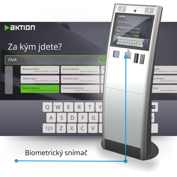 Biometrické čtečky Aktion 9 Automatický samoregistrační kiosek Aktion zcela nahradí vrátného
