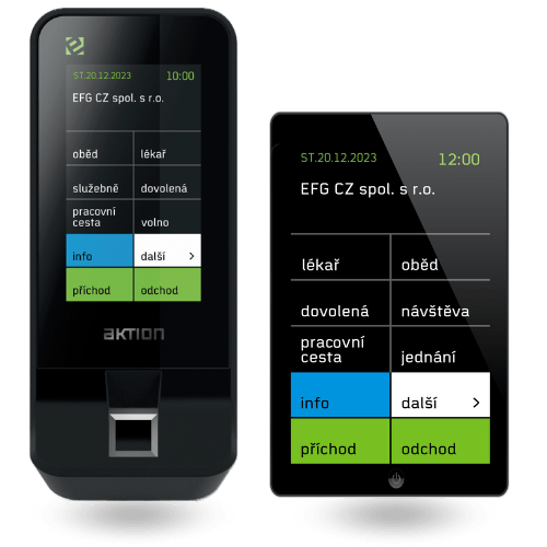 Docházkový systém 4 Moderní píchací hodiny v docházkovém systému Aktion