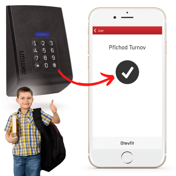 Přístupový systém 7 Přístupový systém Aktion pohlídá, že dítě dorazilo do školy a pokud ne, odešle informací do mobilu rodiče