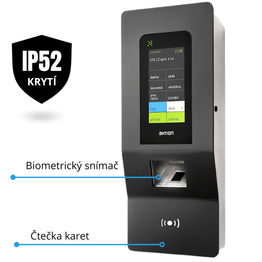 Biometrické čtečky Aktion 5 Externí přístupový terminál eSmartReader s čtečkou otisků prstů a krytím IP52