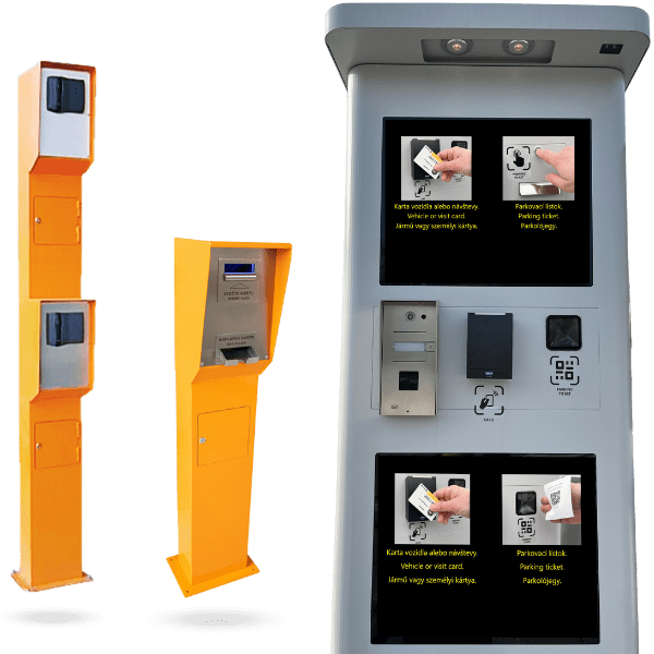 Doplňkový HW Aktion 7 Stojany pro umístění terminálů, čteček a kamer pro vjezdy vozidel, pohlcovače vstupních karet Aktion