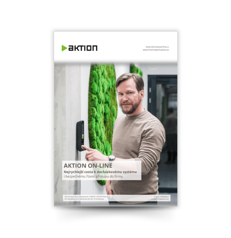 Jednoduchá docházka online 12 Brožura Aktion docházka online pro malé firmy