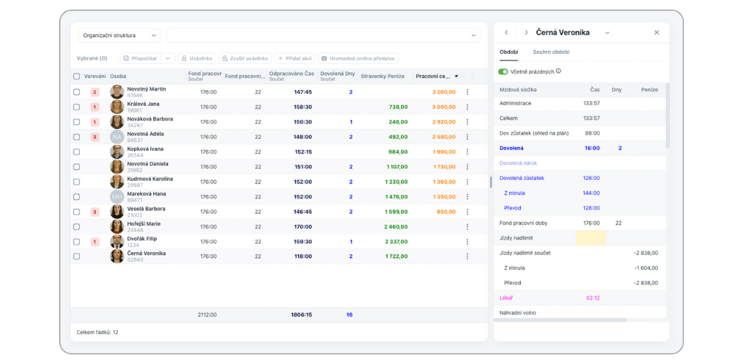 Nový Aktion eNEXT - přehled docházky