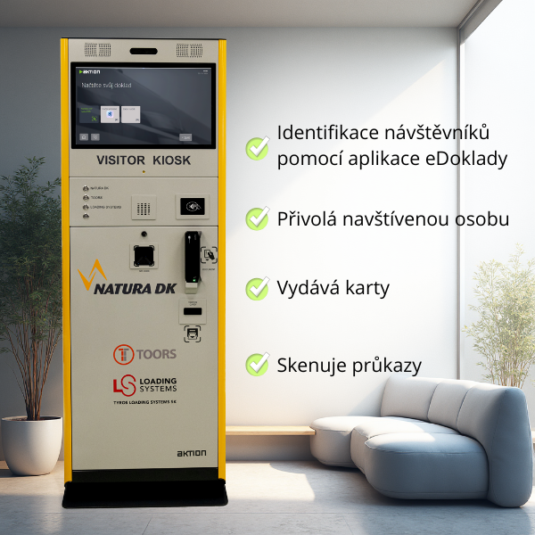 Kiosek Aktion pro identifikaci návštěvníků.
