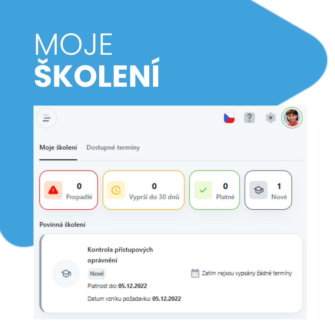 Přehled naplánovaných školení